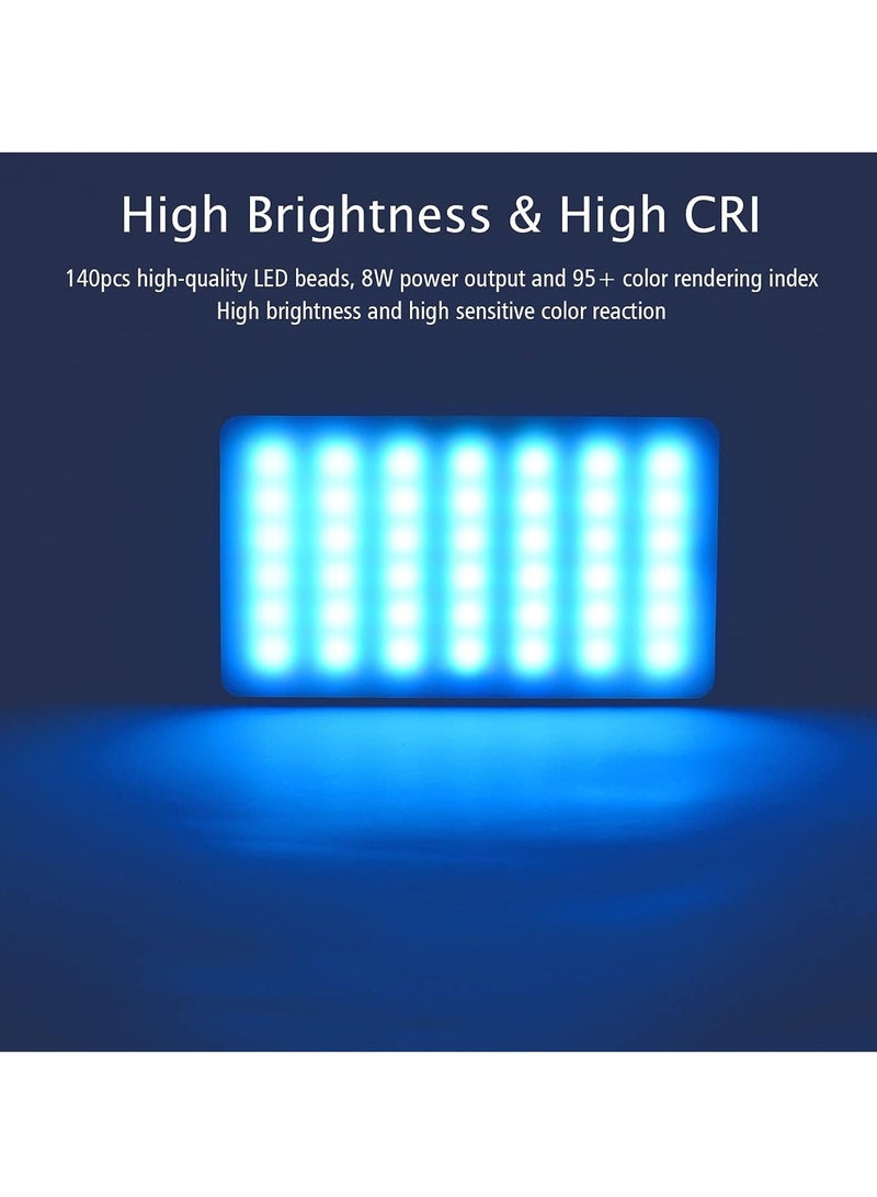 Excefore W140RGB Portable Video Light, Dimmable Rechargeable Photography Fill Light, High Brightness High CRI LED Camera Light For Vlog Live Streaming Video Conference, (1pc, W140RGB Single Light) - Image 4