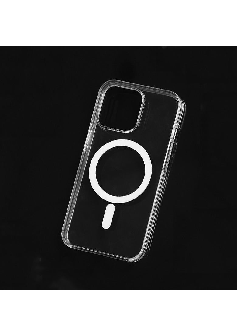 غطاء هاتف شفاف مقاوم للصدمات من مادة TPU الواقية من الصدمات لغطاء الهاتف المغناطيسي الشفاف لهاتف iphone 16 PRO MAX (6.9 بوصة)