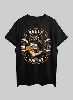 THREADCURRY THREADCURRY Eagle Biker Oversized Drop Shoulder Cotton Loose Printed T-Shirt for Men  - Image 1