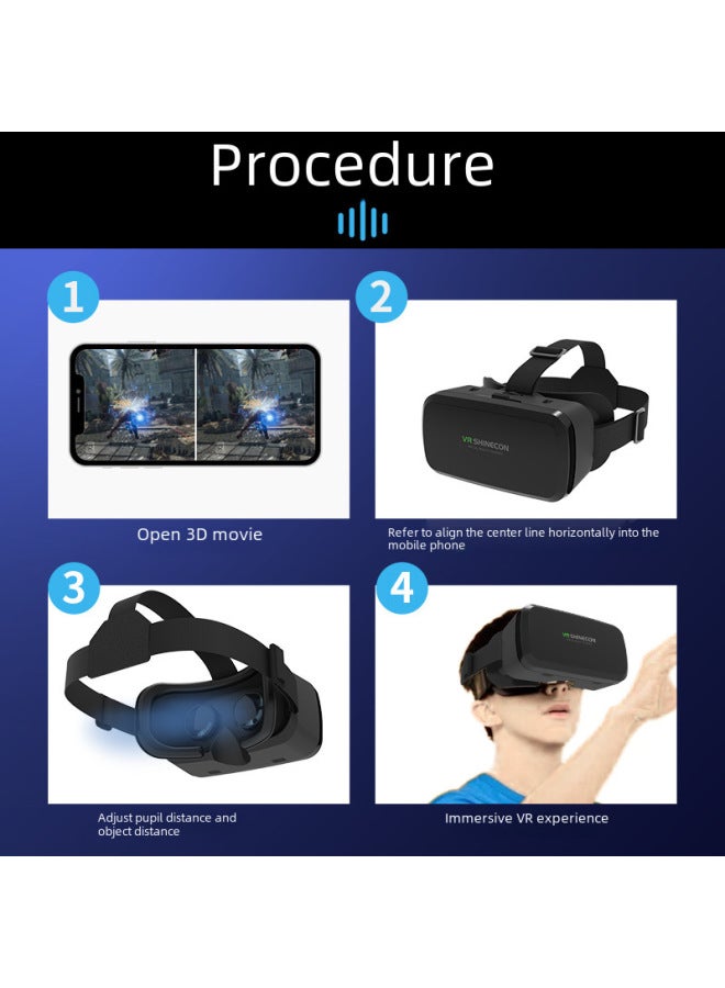 Changhen G06a Mobile Vr Glasses 3d Virtual Reality Headset Gaming Glasses Handle Digital Gift Vr Headphones-Color:G06A - Image 4