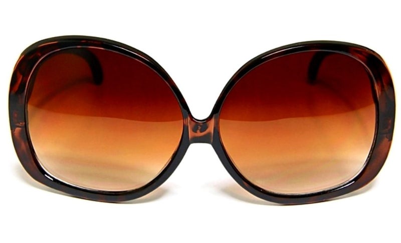 KS Brown Gradient Oversize Sunglasses for Women, Tortoise, Size X-Large - Image 2