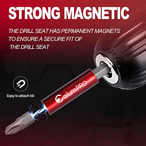 ColumPRO 20PCS 1/4" Strong Magnetic Extension Bit Holder,Hex Shank S2 Steel Magnetic,Screwdriver Extension,Quick-Change Hex Shank Set - Image 2