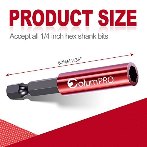 ColumPRO 20PCS 1/4" Strong Magnetic Extension Bit Holder,Hex Shank S2 Steel Magnetic,Screwdriver Extension,Quick-Change Hex Shank Set - Image 5