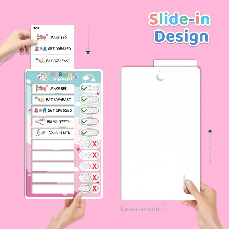 CustomMaster 3 in 1 Bedtime/Morning/Daily Routine Chart for Kids, Magnetic Chore Chart for Kid, Visual Schedule for Kid Toddlers - Image 5