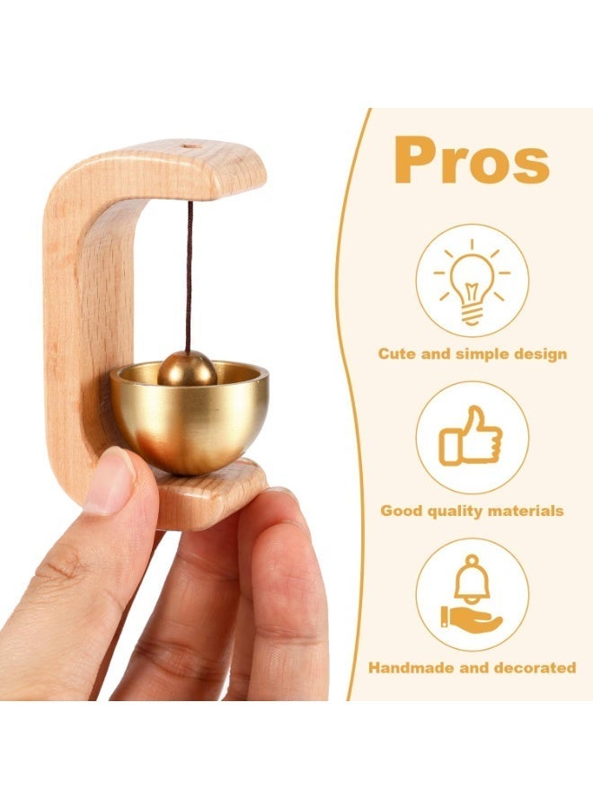OSHIMA Artisan Shopkeepers Bell Doorbell for Door Openingc, Wooden Shopkeepers Bell Magnetic Door Chime Bell, Hanging Jingle Bells Metal Doorbell for Front Porch Wall Garden Shop Housewarming Gift - Image 3