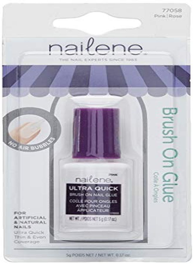 Nailene Pink Brushon Nail Glue 010 Oz Durable Easy To Apply False Nail Glue Repairs Natural Nails Quickdrying Nail Adhesive Lasts Up To 7 Days Nail Care Essential 1 Pack (Cosnai842) - Image 2