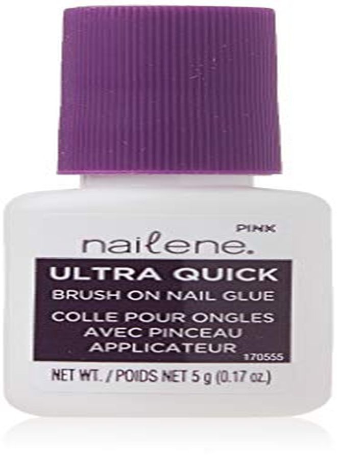 Nailene Pink Brushon Nail Glue 010 Oz Durable Easy To Apply False Nail Glue Repairs Natural Nails Quickdrying Nail Adhesive Lasts Up To 7 Days Nail Care Essential 1 Pack (Cosnai842) - Image 1