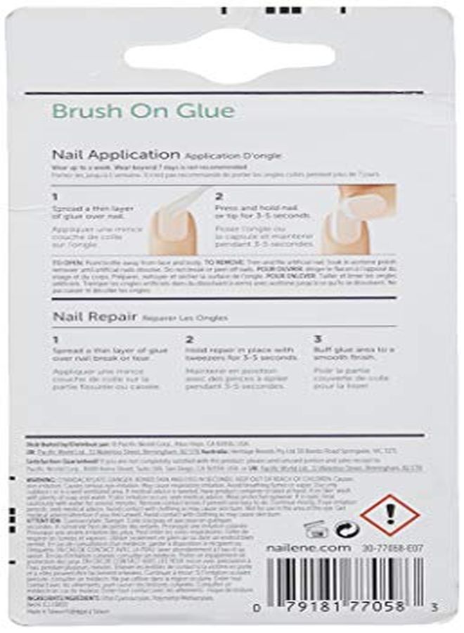 Nailene Pink Brushon Nail Glue 010 Oz Durable Easy To Apply False Nail Glue Repairs Natural Nails Quickdrying Nail Adhesive Lasts Up To 7 Days Nail Care Essential 1 Pack (Cosnai842) - Image 3
