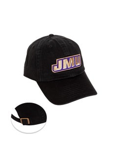 James Madison University Baseball Hat Dukes Jmu Brimmed Embroirderd Hats Cap Adjustable Cloth Strap Adult (Style E) Black