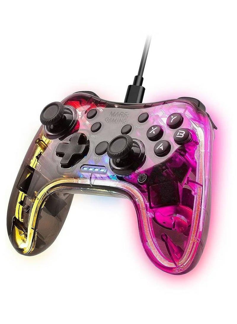 LIXES Professional Neon RGB Wireless Gamepad Dual Haptic Vibration Analogue Joysticks Controller For PC And PS3  - Image 1