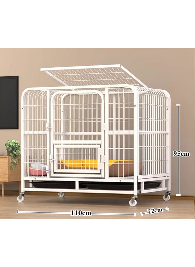 NKX Thickened Medium-Sized Pet House Metal Pet Cage with Wheels and Removable Tray  - Image 1
