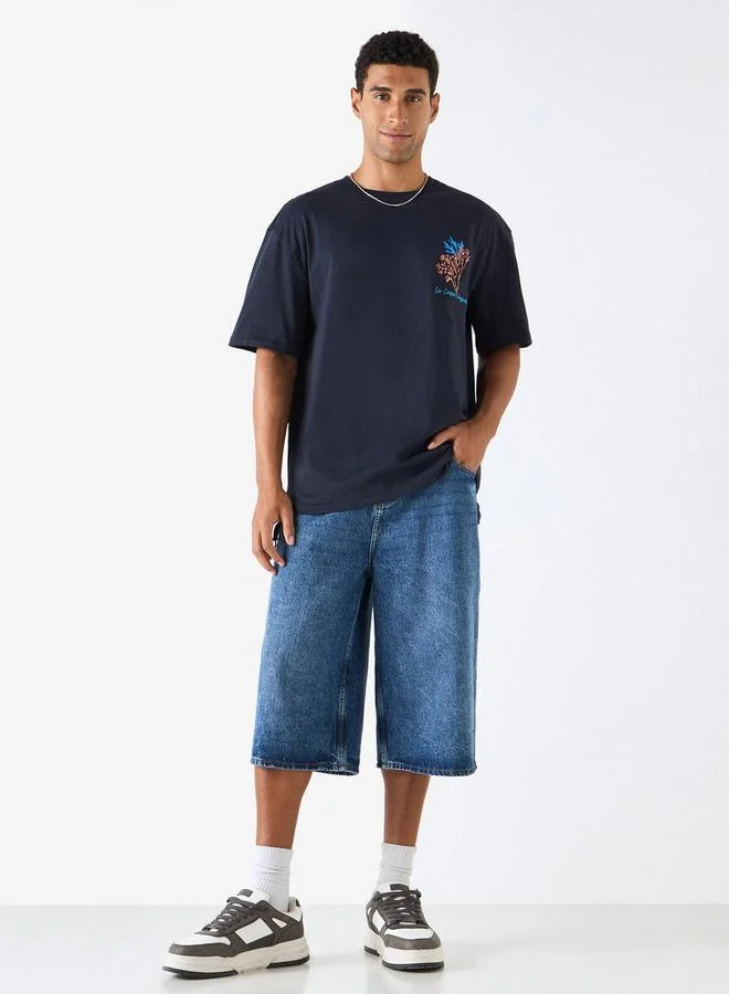 Lee Cooper Lee Cooper Embroidered Relaxed Fit T-shirt with Crew Neck