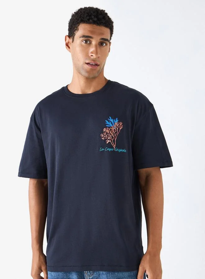 Lee Cooper Lee Cooper Embroidered Relaxed Fit T-shirt with Crew Neck