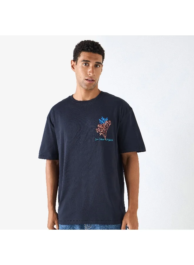Lee Cooper Lee Cooper Embroidered Relaxed Fit T-shirt with Crew Neck