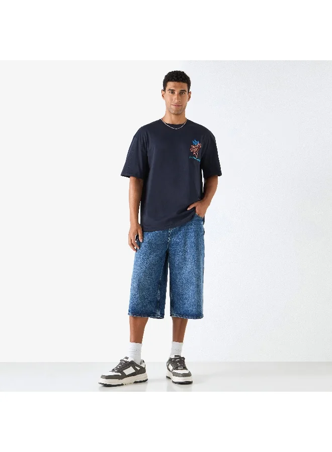 Lee Cooper Lee Cooper Embroidered Relaxed Fit T-shirt with Crew Neck