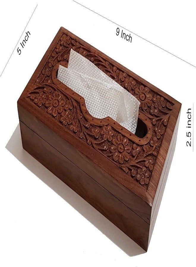 Wooden Handmade Tissue Box Napkin Holder Cover