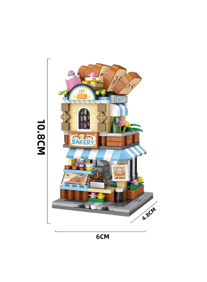 Loz Mini City Shop Street View Building Blocks Model Set,Creative DIY Simulation Architecture Collection Particle Construction Building Bricks Toy for Kids Adult Home Decor (Bakery) - Image 5