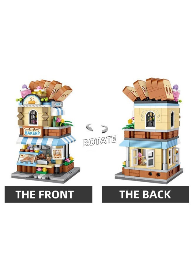 Loz Mini City Shop Street View Building Blocks Model Set,Creative DIY Simulation Architecture Collection Particle Construction Building Bricks Toy for Kids Adult Home Decor (Bakery) - Image 2