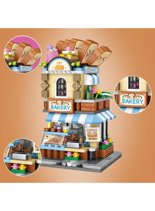 Loz Mini City Shop Street View Building Blocks Model Set,Creative DIY Simulation Architecture Collection Particle Construction Building Bricks Toy for Kids Adult Home Decor (Bakery) - Image 3