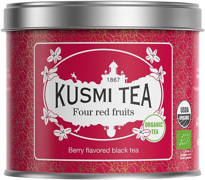 KUSMI TEA شاي كوسمي بأربعة فواكه حمراء - 100 جرام علبة معدنية - Image 1