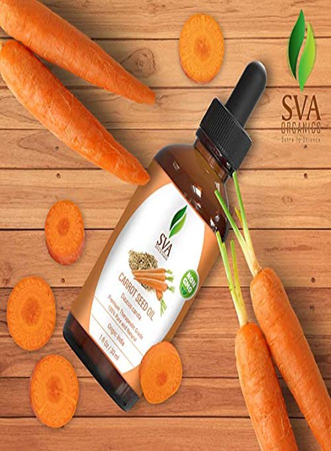 SVA Organics زيت ناقل بذور الجزر 1 أونصة نقي مضغوط على البارد غير مخفف من الدرجة العلاجية زيت مغذي للعناية بالوجه والبشرة والشعر - Image 4