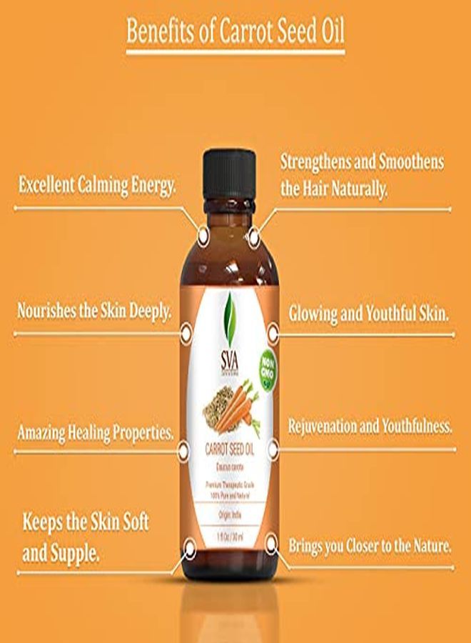 SVA Organics زيت ناقل بذور الجزر 1 أونصة نقي مضغوط على البارد غير مخفف من الدرجة العلاجية زيت مغذي للعناية بالوجه والبشرة والشعر - Image 5