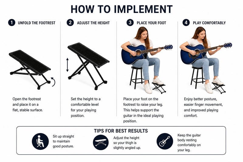 Megarya 38 Inch Blue Cutaway Acoustic Guitar with Premium Guitar Carry Bag & Adjustable Foldable Guitar Footrest | Steel String Acoustic Guitar for Beginners | Beginner Guitar Starter Kit | Right Handed Guitar for Kids, Teens & Adults | Portable Acoustic Musical Instrument | Acoustic Guitar Combo for Students, Schools & Home Practice - Image 5