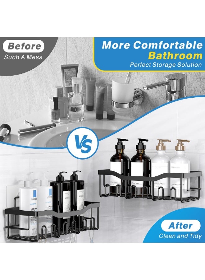 EUDELE Shower Caddy - 5 Pack Adhesive Bathroom Organizer, Rustproof Stainless Steel, No Drilling, Large Capacity, Home Decor - Image 5