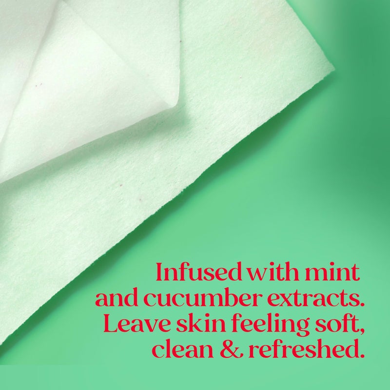 Burt's Bees Burtâ€™s Bees Refreshing Cucumber & Mint Facial Towelettes, 100% Plant Based Cloths; 99% Natural Origin; Removes Makeup and Cleanses; No Need to Rinse (Package May Vary) - Image 3