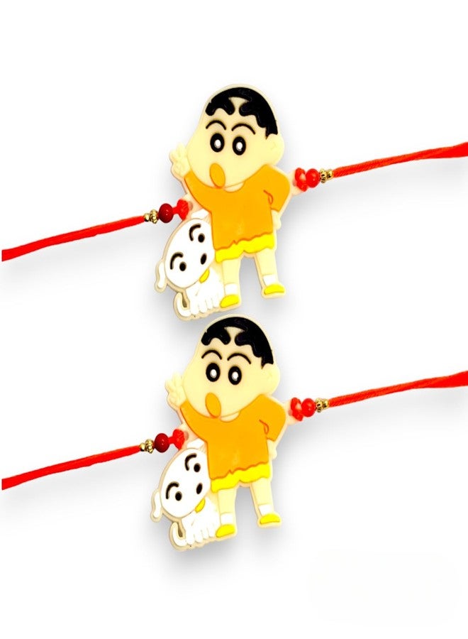 Elleva Shinchan Rakhi for Brother Kids Boy Cartoon Rakhi Rakshabandhan Combo Set of 2 - Image 1