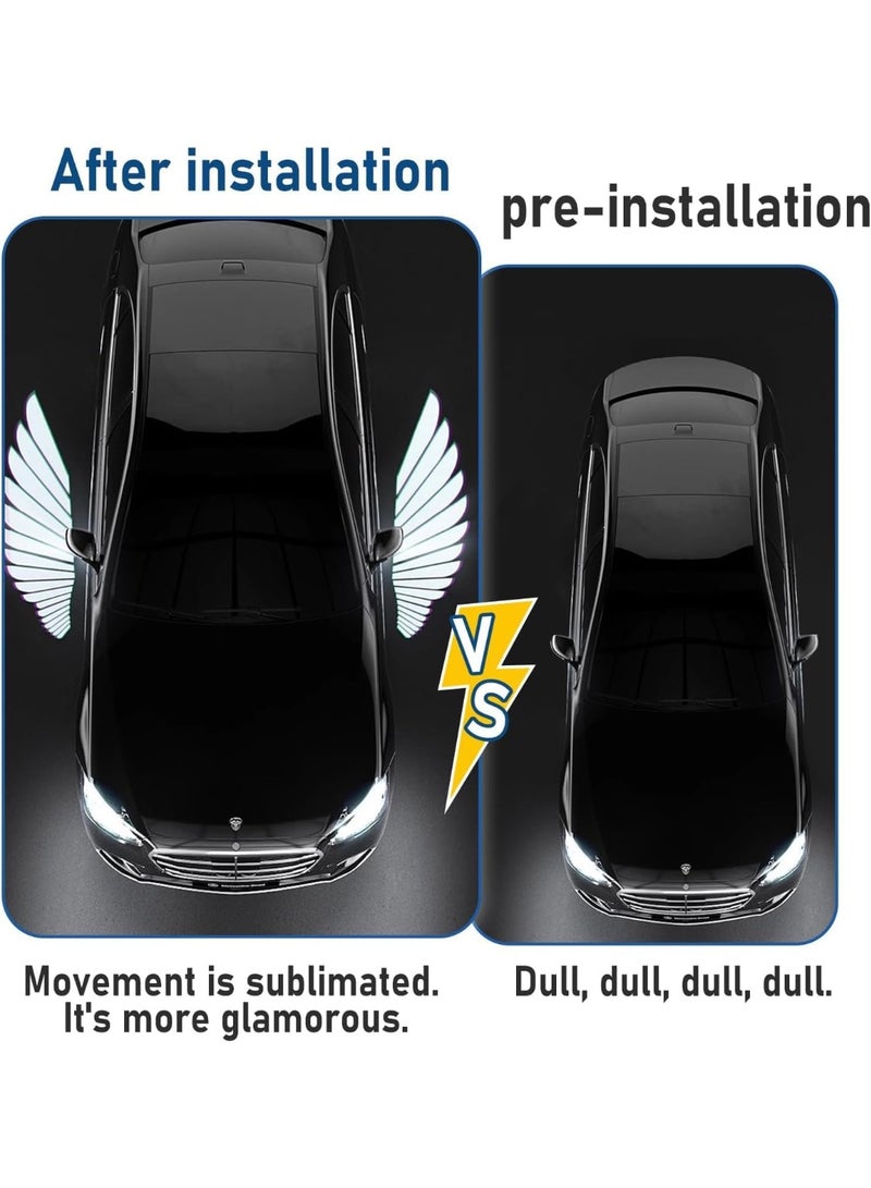 2pcs Side Rearview Mirror Welcome Lights Angel Wing LED Universal Projector Courtesy Puddle Lamps - Image 4