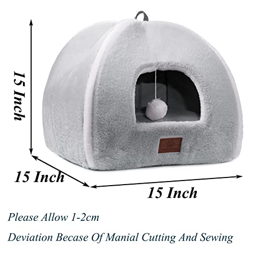 WINDRACING Cat Bed for Indoor Cats - Cat Cave Bed Cat House Cat Tent with Removable Washable Cushioned Pillow, Soft and Self Warming Kitten beds,Cat Beds & Furniture,for Small and Medium Pet Bed. - Image 4