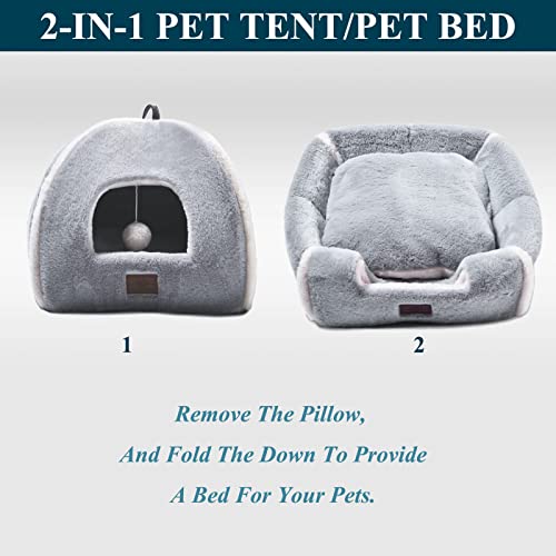 WINDRACING Cat Bed for Indoor Cats - Cat Cave Bed Cat House Cat Tent with Removable Washable Cushioned Pillow, Soft and Self Warming Kitten beds,Cat Beds & Furniture,for Small and Medium Pet Bed. - Image 5