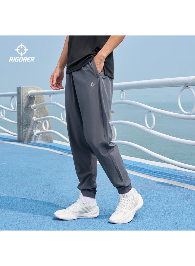 Rigorer Men's Pants, Quick-dry Ice Silk Sports Pants, Loose Breathable Woven Ice Skin Running Workout Pants For Men - Image 1