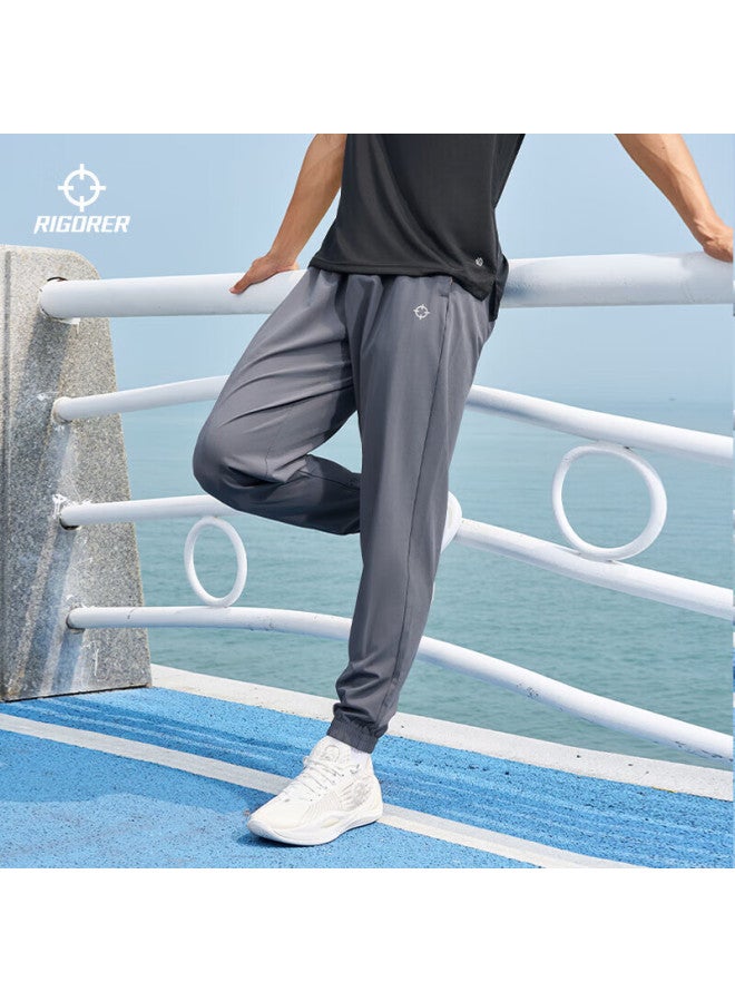 Rigorer Men's Pants, Quick-dry Ice Silk Sports Pants, Loose Breathable Woven Ice Skin Running Workout Pants For Men - Image 3