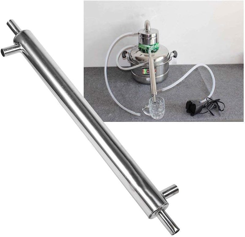 Fdit Cooler Distiller Condenser, 304 Stainless Steel External Cooling Pipe Tube for Home Brewery - Image 2