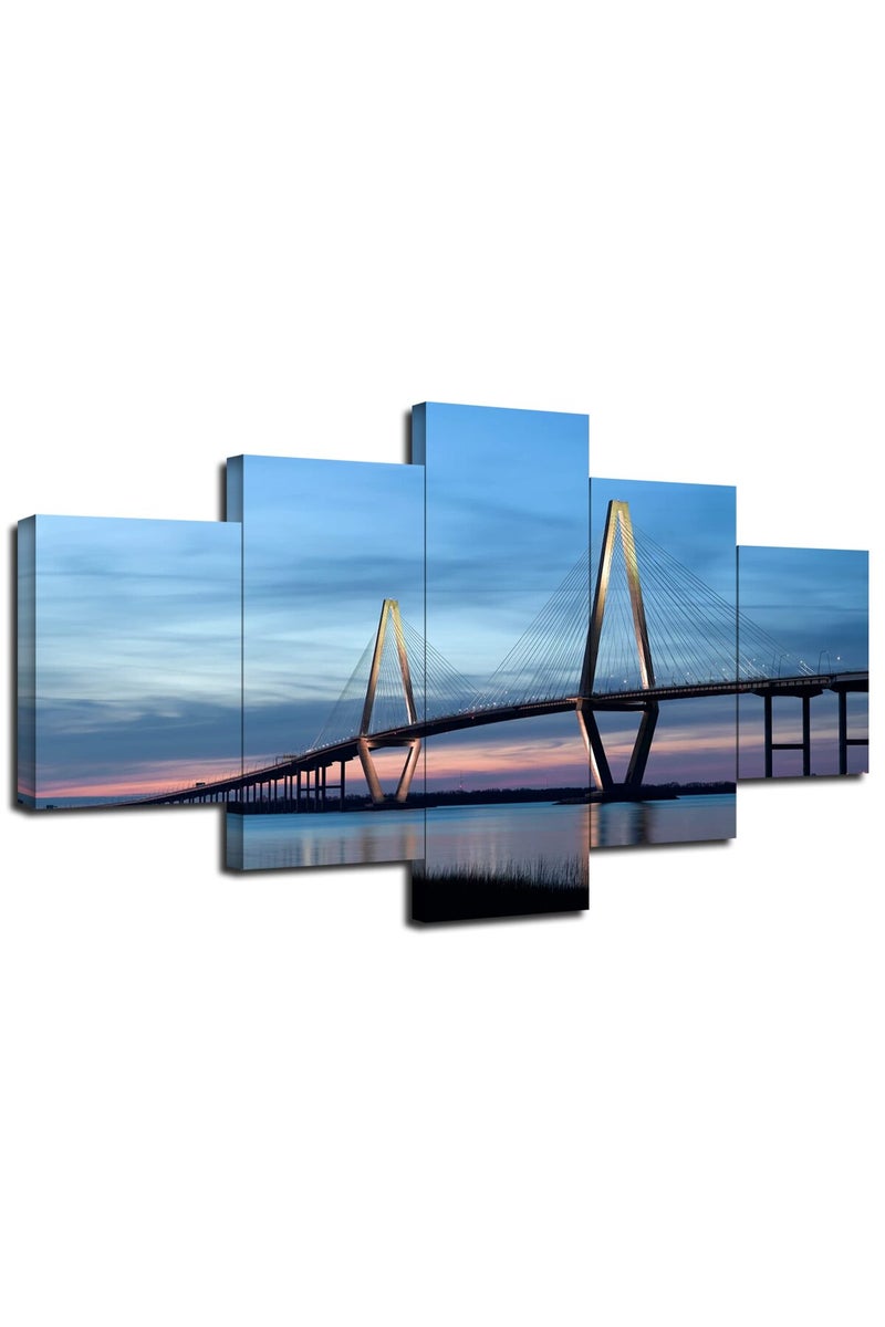 Artbrush Tower Arthur Ravenel Jr. Bridge Wall Art, Canvas Prints - Image 1
