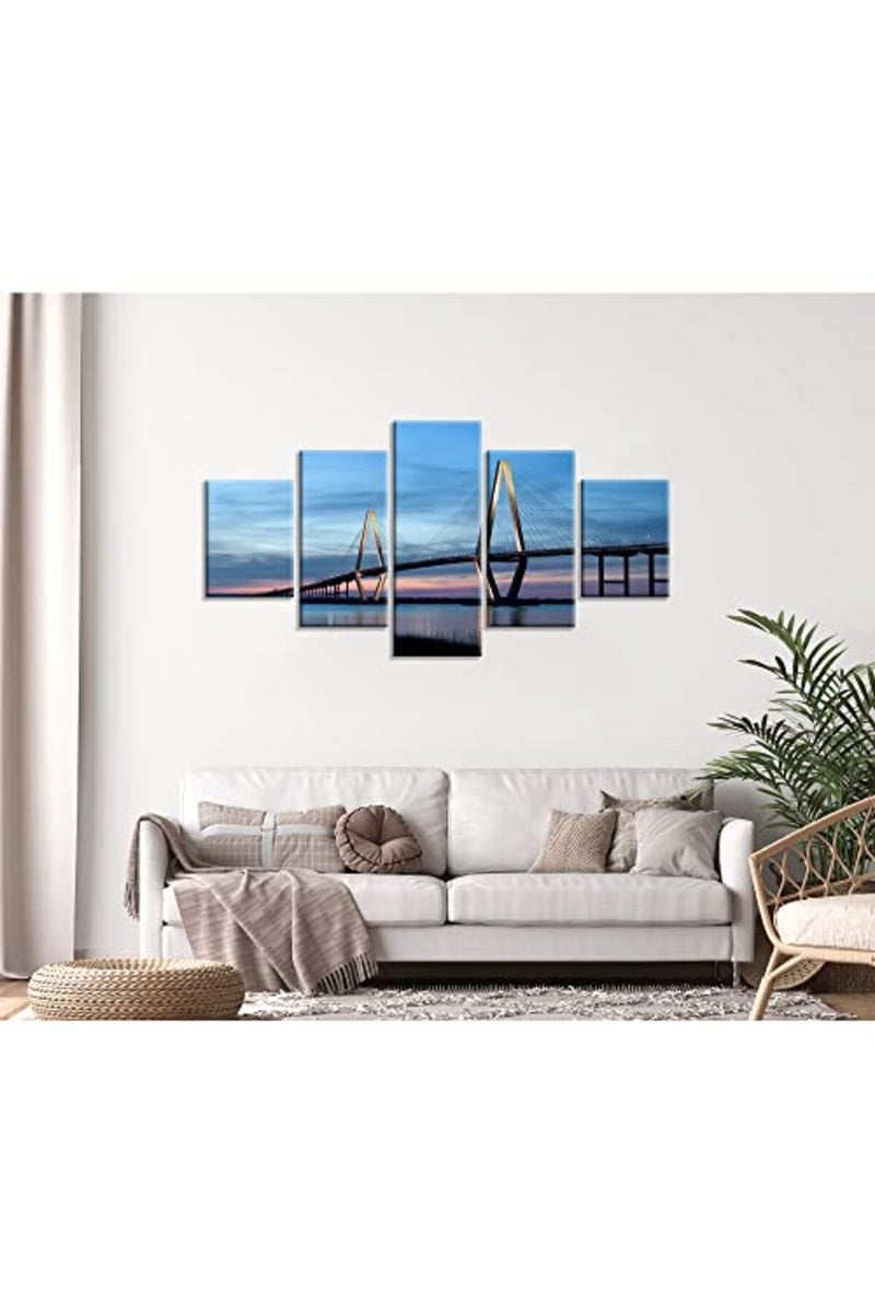 Artbrush Tower Arthur Ravenel Jr. Bridge Wall Art, Canvas Prints - Image 5