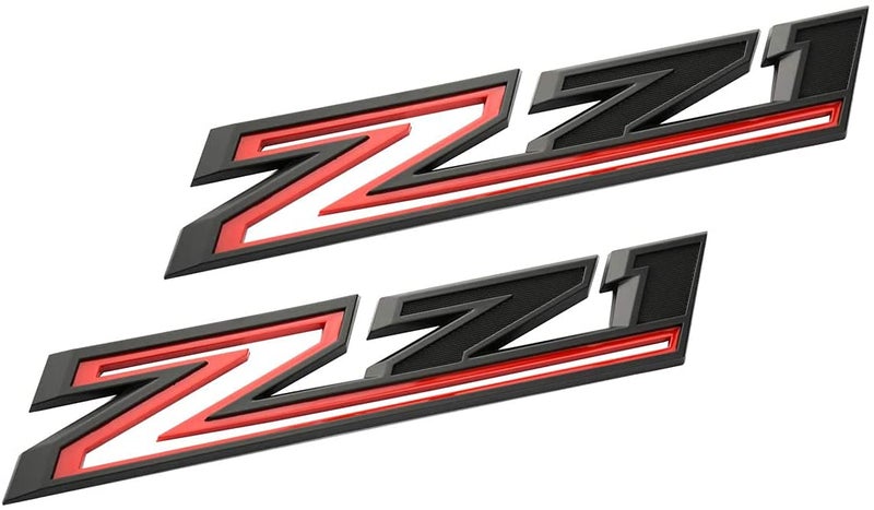 Yoaoo عبوة 2 2019-2024 شعارات OEM Z71 ملصقات جانبية شارات متوافقة مع قطع Silverado Z71 84632695 (أسود أحمر) - Image 2