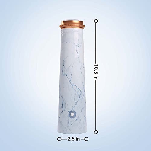 EB-Everything Beautiful Tower Copper Water Bottle with Printed Marble Design Pure Tamba Leakproof Suitable Birthday Gift for Men & Women by ebstore, 750 ml (Pack of 1) - Image 3