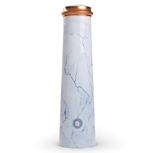 EB-Everything Beautiful Tower Copper Water Bottle with Printed Marble Design Pure Tamba Leakproof Suitable Birthday Gift for Men & Women by ebstore, 750 ml (Pack of 1) - Image 4