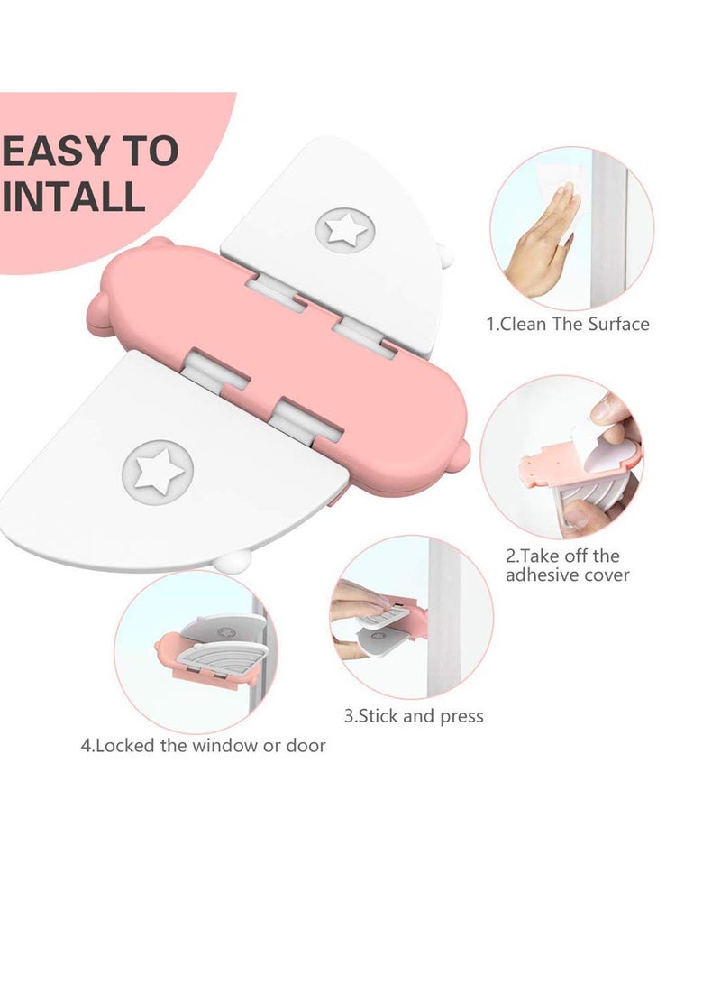 SOLARAE Sliding Door Lock (3 Pack), Child Safety Lock for Sliding Window Lock with Strong Adhesive Tape for Shower Sliding Door, Patio, Closet, Shutter and More - Image 4