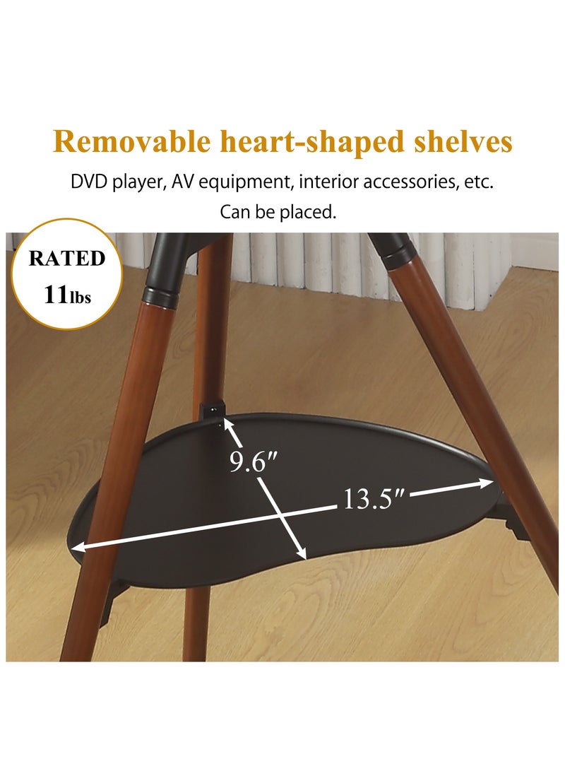 Fydeamer Tripod Easel TV Stand for 32-65 inch LED LCD Screen Flat Curved Screen, Height Adjustable Studio TV Display Stand with 140° Swivel for Bedroom, Living Room, Corner TV Stand Black Wood - Image 5