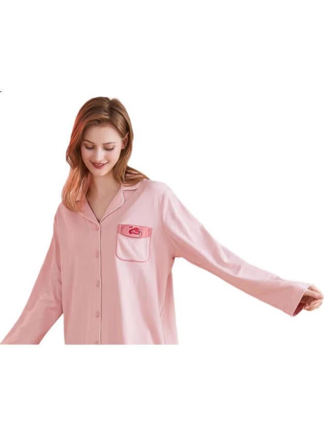 Fenton Mingxing Fan Chengcheng Same Style Anti-Mite Pure Cotton Pajamas, Women'S Autumn And Winter Long-Sleeve Men'S Loungewear Set - Image 3