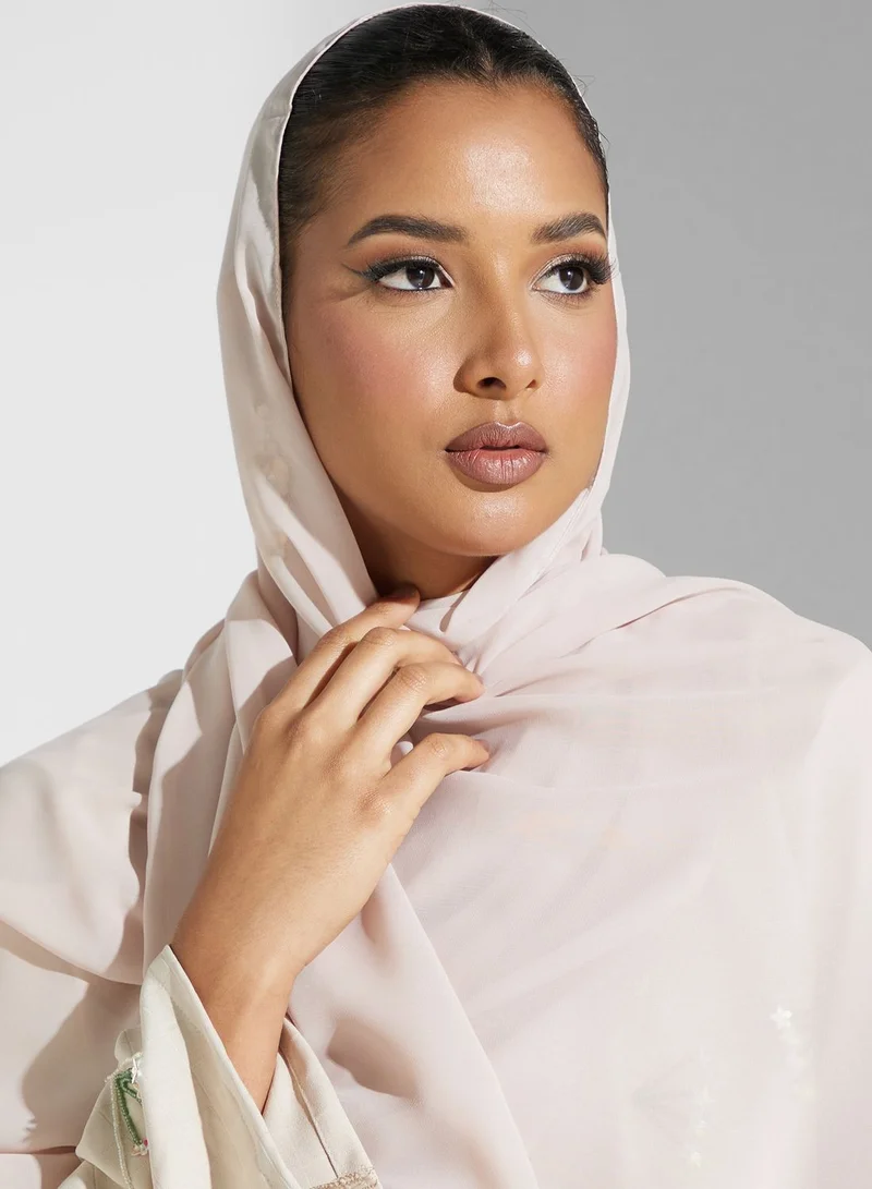 hayas closet Embellished Button Detail Abaya