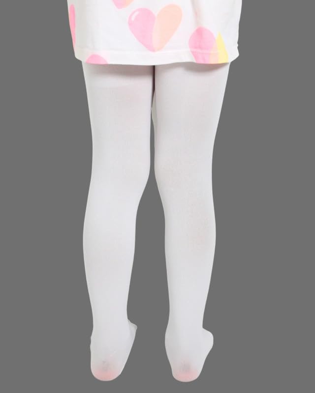 Neska Moda Non Transparent Solid Nylon Opaque Stockings Cum Footed Dance Stockings Tights/Ballet Dance Socks/Pantyhose Leggings For 1 to 2 Years(White)-STK182 - Image 4