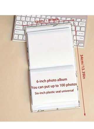 ألبوم صور على شكل قلب، قطعة واحدة، 50 صفحة يتسع لـ100 صورة، تصميم بالضغط لحفظ الذكريات مع العائلة والأصدقاء والعشاق، مقاس 6*6 إنش - view 5