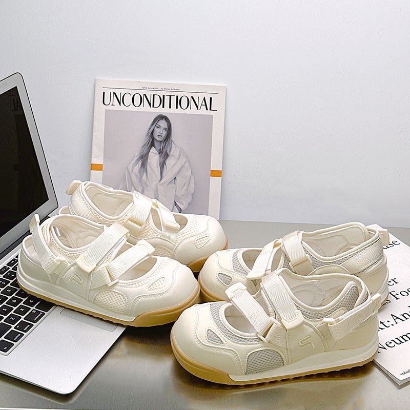 Lz6088 Fashion Casual Comfortable All-Match Velcro Small White Shoes Women'S 2025 Summer Cut Out Sports Sandals - Image 2
