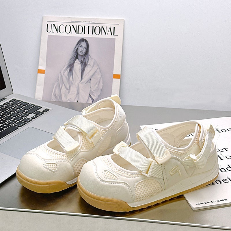 Lz6088 Fashion Casual Comfortable All-Match Velcro Small White Shoes Women'S 2025 Summer Cut Out Sports Sandals - Image 5