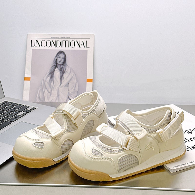 Lz6088 Fashion Casual Comfortable All-Match Velcro Small White Shoes Women'S 2025 Summer Cut Out Sports Sandals - Image 3
